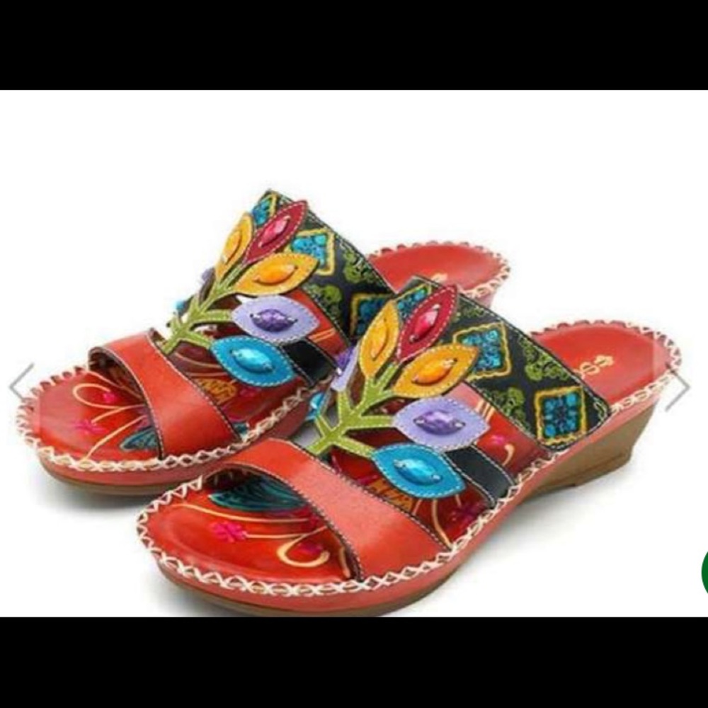 Socofy Red sandals 40 NWOT